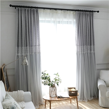 Moderner Vorhang Grau Jacquard im Wohnzimmer