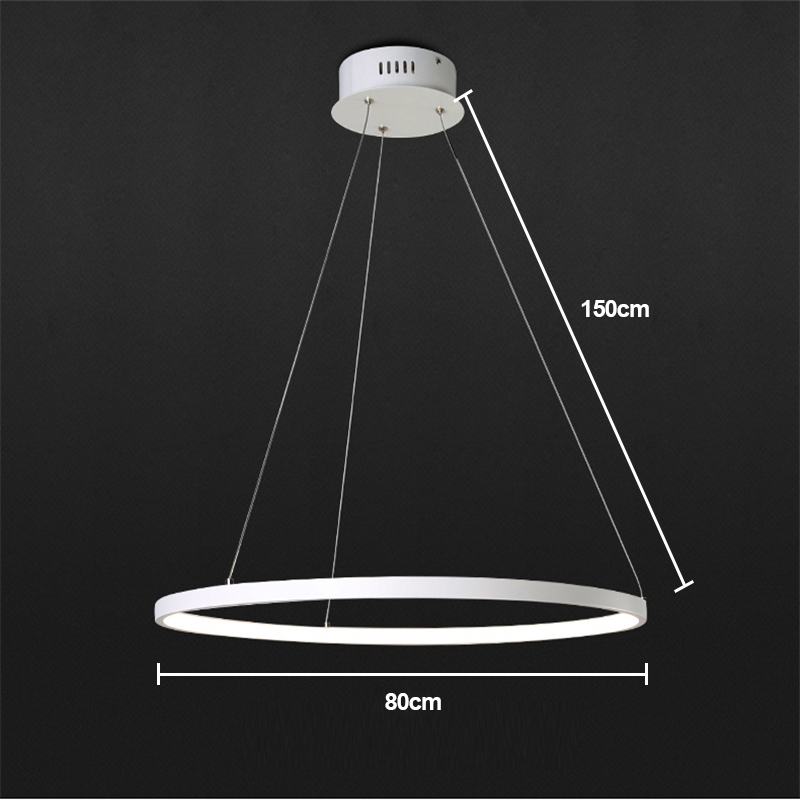 (EU Lager)Led Pendelleuchte Modern Ring Design aus Acryl 80 cm