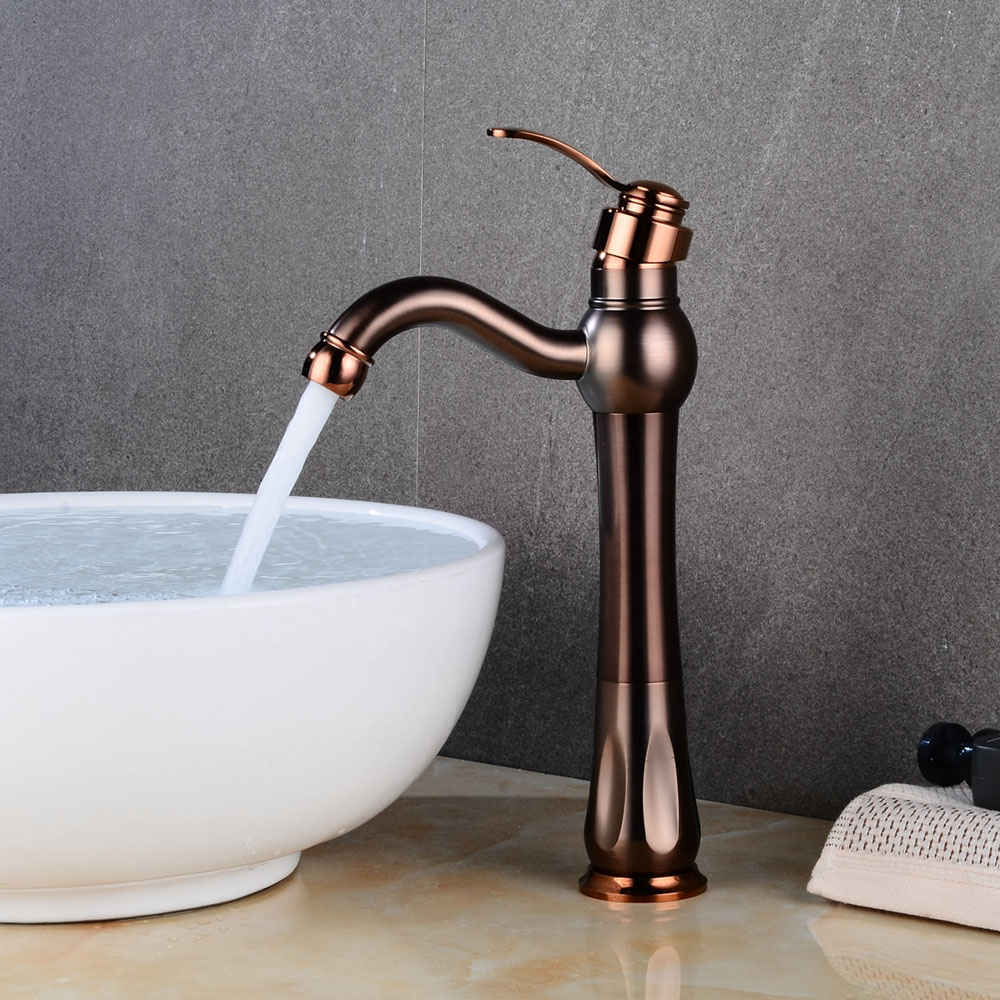 Retro Bronze Einhebel Wasserhahn Waschbecken Küche Bad Armatur Mischbatterie DE 